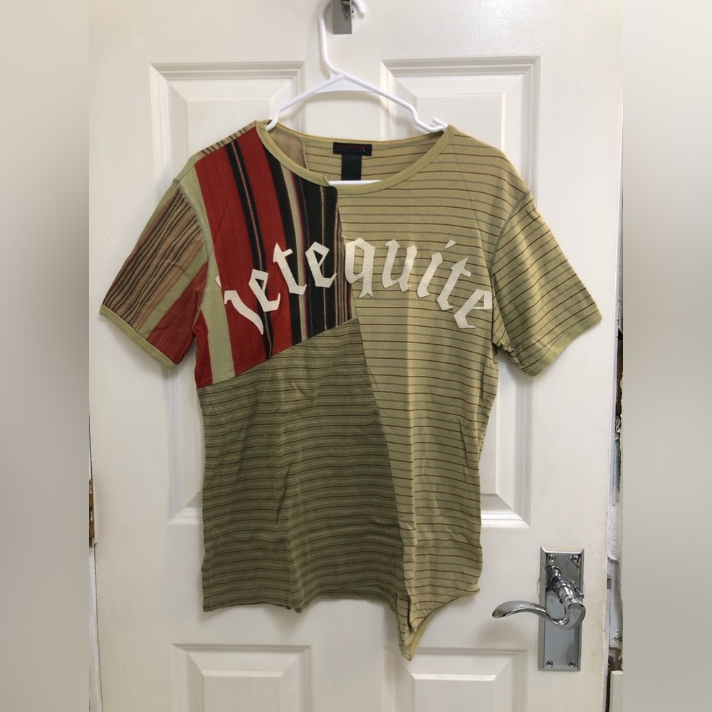 Custo Barcelona Color Block “Je Te Quitte” Tee, Green sz.M Vintage LIKE NEW